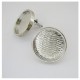 Boucle d'oreille rondes 16mm rhodium x1 paire