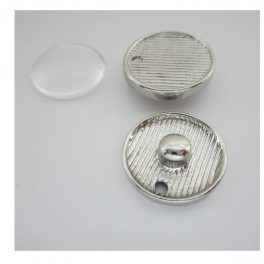 Support à clipper Click'on 18mm rhodium + dome transparent 1pc
