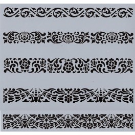 Pochoirs Peinture Motifs Bois & Fleurs | 16 Modèles Réutilisables, 28x18 Cm, Pour Bois/toile/béton